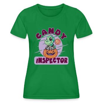 Dinosaur Candy Inspector Halloween Party - Women's Functional T-Shirt - kelly green - Front - AI Model Female 172 dark (172cm)