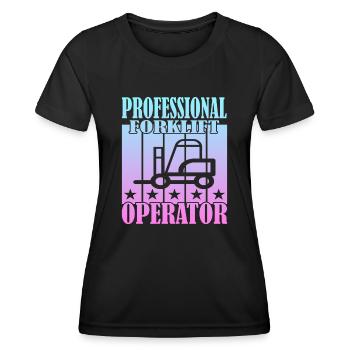 Professional Forklift Operator - Frauen Funktions-T-Shirt - Schwarz - Vorne - AI Model Female 172 light (172cm)