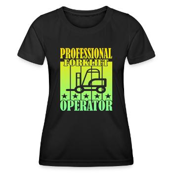 Professional Forklift Operator - Frauen Funktions-T-Shirt - Schwarz - Vorne - AI Model Female 172 light (172cm)
