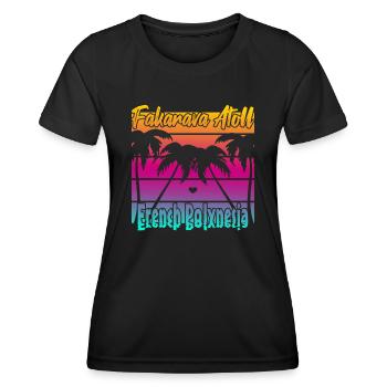 Atoll de Fakarava Français Polynésie - T-shirt sport Femme - noir - Devant - AI Model Female 172 light (172cm)