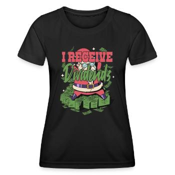 I Receive Dividends - Women's Functional T-Shirt - black - Front - AI Model Female 172 light (172cm)