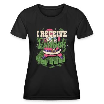 I Receive Dividends - Women's Functional T-Shirt - black - Front - AI Model Female 172 light (172cm)