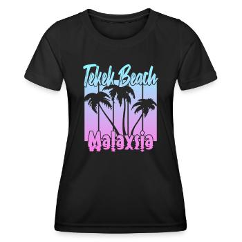 Telek Beach Malaisie - T-shirt sport Femme - noir - Devant - AI Model Female 172 light (172cm)