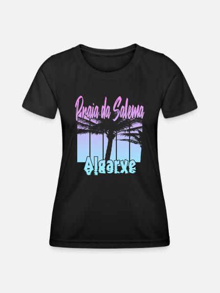 Vintage Praia da Salema Algarve - Frauen Funktions-T-Shirt - Schwarz