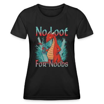 Pas de butin pour les noobs - Mmorpg - T-shirt sport Femme - noir - Devant - AI Model Female 172 light (172cm)