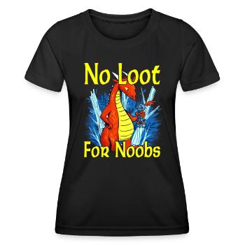 Pas de butin pour les noobs - Mmorpg - T-shirt sport Femme - noir - Devant - AI Model Female 172 light (172cm)