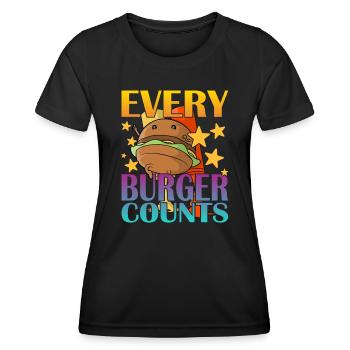Chaque hamburger compte - T-shirt sport Femme - noir - Devant - AI Model Female 172 light (172cm)