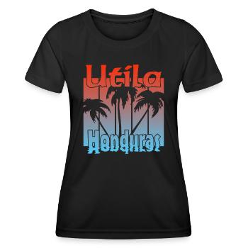 Utila Honduras - Frauen Funktions-T-Shirt - Schwarz - Vorne - AI Model Female 172 light (172cm)
