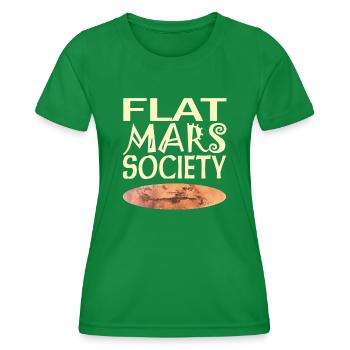 Flat Mars Society - Women's Functional T-Shirt - kelly green - Front - AI Model Female 172 dark (172cm)