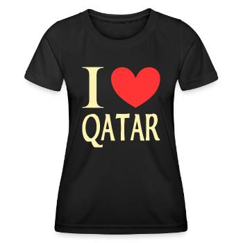 J’adore le Qatar - T-shirt sport Femme - noir - Devant - AI Model Female 172 light (172cm)