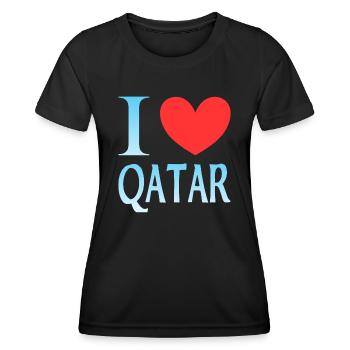 Ich liebe Katar - Frauen Funktions-T-Shirt - Schwarz - Vorne - AI Model Female 172 light (172cm)