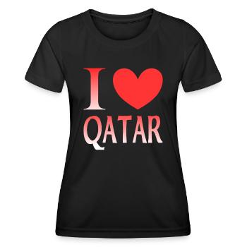 Ich liebe Katar - Frauen Funktions-T-Shirt - Schwarz - Vorne - AI Model Female 172 light (172cm)