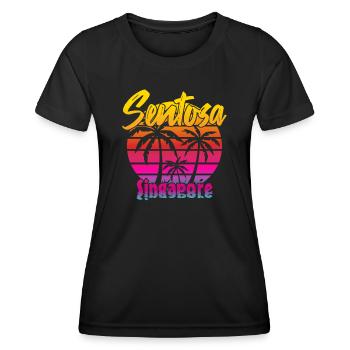 Sentosa Singapore - Frauen Funktions-T-Shirt - Schwarz - Vorne - AI Model Female 172 light (172cm)