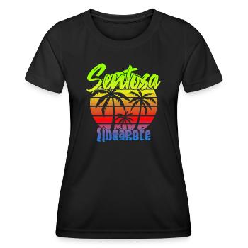 Sentosa Singapore - Frauen Funktions-T-Shirt - Schwarz - Vorne - AI Model Female 172 light (172cm)