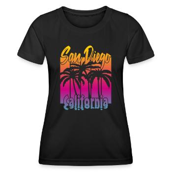 Vintage San Diego Californie - T-shirt sport Femme - noir - Devant - AI Model Female 172 light (172cm)