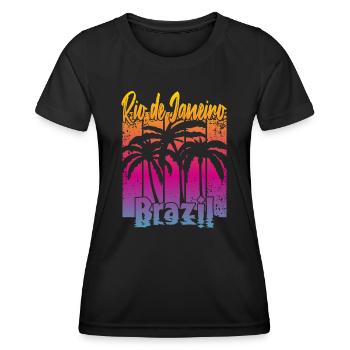 Rio de Janeiro Brésil - T-shirt sport Femme - noir - Devant - AI Model Female 172 light (172cm)