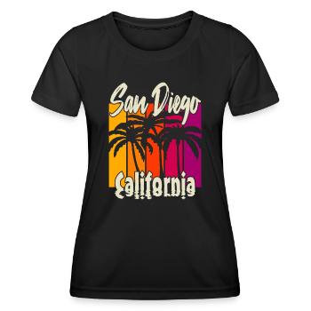 Vintage San Diego Californie - T-shirt sport Femme - noir - Devant - AI Model Female 172 light (172cm)