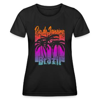 Rio de Janeiro Brésil - T-shirt sport Femme - noir - Devant - AI Model Female 172 light (172cm)
