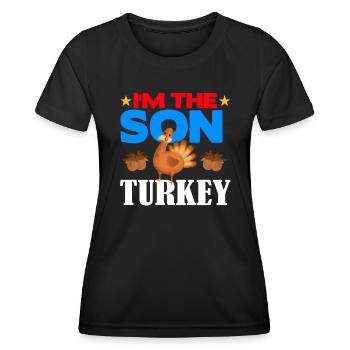 Je suis le fils de la Turquie - T-shirt sport Femme - noir - Devant - AI Model Female 172 light (172cm)