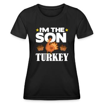 Je suis le fils de la Turquie - T-shirt sport Femme - noir - Devant - AI Model Female 172 light (172cm)