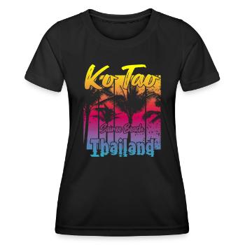 Ko Tao Sairee Beach Thaïlande - T-shirt sport Femme - noir - Devant - AI Model Female 172 light (172cm)