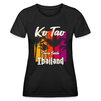 Ko Tao Sairee Beach Thaïlande - T-shirt sport Femme - noir - Devant - AI Model Female 172 light (172cm)
