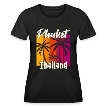 Phuket Thailand Sonnenuntergang - Frauen Funktions-T-Shirt - Schwarz - Vorne - AI Model Female 172 light (172cm)