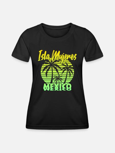 Isla Mujeres Mexico - Frauen Funktions-T-Shirt - Schwarz