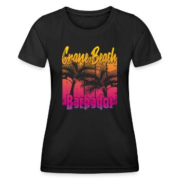 Crane Beach Barbados - Frauen Funktions-T-Shirt - Schwarz - Vorne - AI Model Female 172 light (172cm)