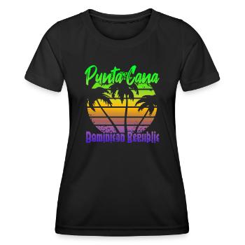Punta Cana République dominicaine - T-shirt sport Femme - noir - Devant - AI Model Female 172 light (172cm)