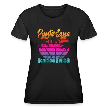 Punta Cana République dominicaine - T-shirt sport Femme - noir - Devant - AI Model Female 172 light (172cm)