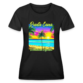 Punta Cana République dominicaine - T-shirt sport Femme - noir - Devant - AI Model Female 172 light (172cm)