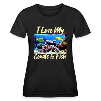 Saltwater aquarium coral fish - Women's Functional T-Shirt - black - Front - AI Model Female 172 light (172cm)