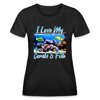 Saltwater aquarium coral fish - Women's Functional T-Shirt - black - Front - AI Model Female 172 light (172cm)