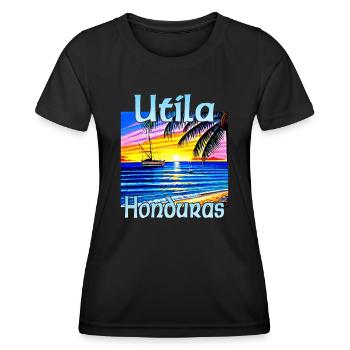Utila Honduras - Frauen Funktions-T-Shirt - Schwarz - Vorne - AI Model Female 172 light (172cm)