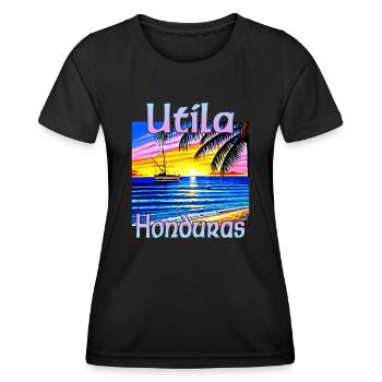 Utila Honduras - Frauen Funktions-T-Shirt - Schwarz - Vorne - AI Model Female 172 light (172cm)