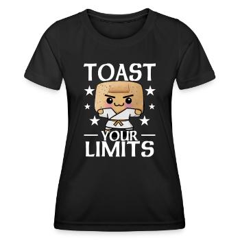 Toast Your Limits - Toast - Frauen Funktions-T-Shirt - Schwarz - Vorne - AI Model Female 172 light (172cm)