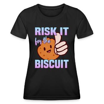 Risquez-le pour le biscuit - T-shirt sport Femme - noir - Devant - AI Model Female 172 light (172cm)