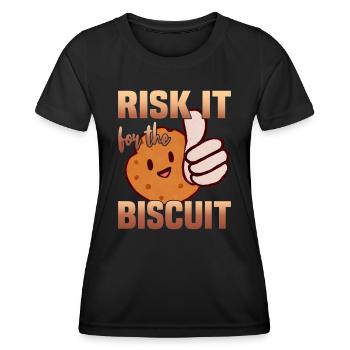 Risquez-le pour le biscuit - T-shirt sport Femme - noir - Devant - AI Model Female 172 light (172cm)