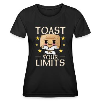 Toast Your Limits - Toast - Frauen Funktions-T-Shirt - Schwarz - Vorne - AI Model Female 172 light (172cm)