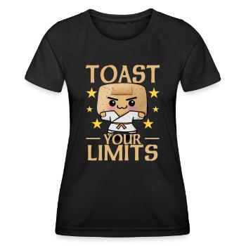 Toast Your Limits - Toast - Frauen Funktions-T-Shirt - Schwarz - Vorne - AI Model Female 172 light (172cm)
