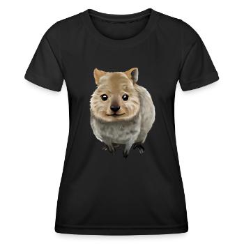 Quokka - das niedliche Beuteltier - Frauen Funktions-T-Shirt - Schwarz - Vorne - AI Model Female 172 light (172cm)