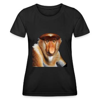 Der exotische Nasenaffe - Frauen Funktions-T-Shirt - Schwarz - Vorne - AI Model Female 172 light (172cm)