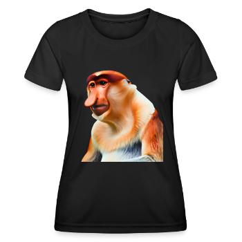 Der exotische Nasenaffe - Frauen Funktions-T-Shirt - Schwarz - Vorne - AI Model Female 172 light (172cm)