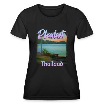 Phuket Sonnenuntergang in Thailand - Frauen Funktions-T-Shirt - Schwarz - Vorne - AI Model Female 172 light (172cm)