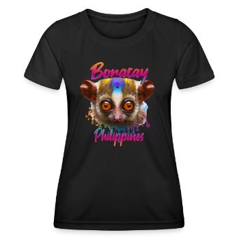Tarsier auf Boracay, Philippinen - Frauen Funktions-T-Shirt - Schwarz - Vorne - AI Model Female 172 light (172cm)