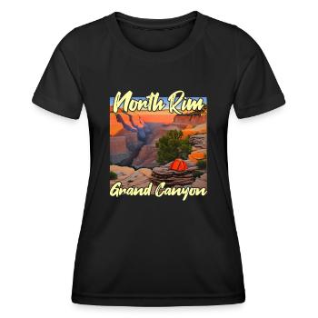Coucher de soleil sur la rive nord du Grand Canyon - T-shirt sport Femme - noir - Devant - AI Model Female 172 light (172cm)