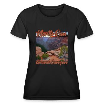 Coucher de soleil sur la rive nord du Grand Canyon - T-shirt sport Femme - noir - Devant - AI Model Female 172 light (172cm)