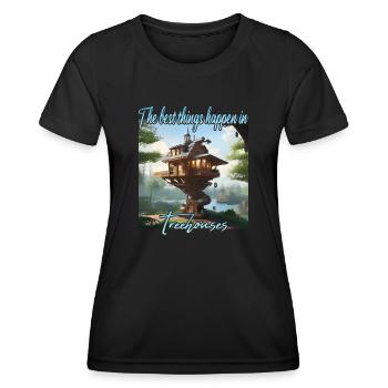 Treehouse - Best Things Happen - Women's Functional T-Shirt - black - Front - AI Model Female 172 light (172cm)