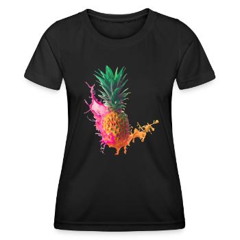 Farbenfrohe Ananas - Frauen Funktions-T-Shirt - Schwarz - Vorne - AI Model Female 172 light (172cm)